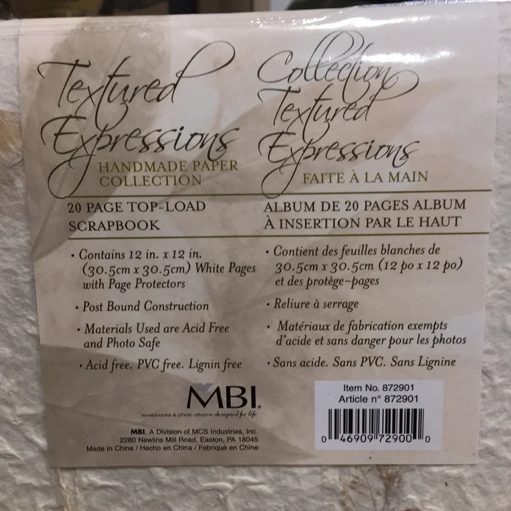 Textured Expressions Botanical Handmade Paper Collection 20 Page Scrapbook